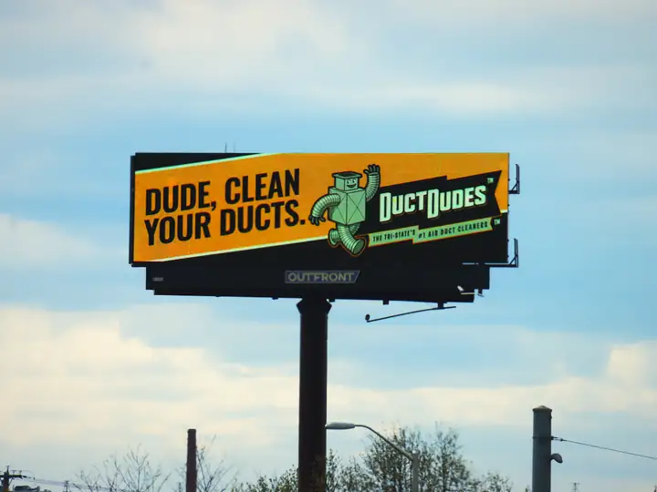 Duct Dudes billboard: Dude, Clean Your Ducts